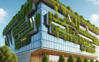 Edificio sostenible con biofachadas de algas