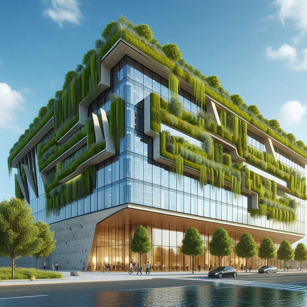 Edificio sostenible con biofachadas de algas